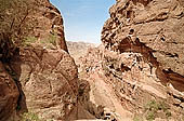 Petra - the staircase carved into the rock that climbs to the High Place of Sacrifice from the Roman Theatre